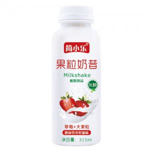 簡小樂果粒奶昔酸奶飲品草莓大果粒315ml